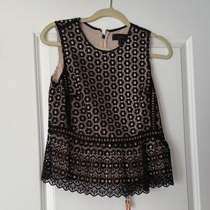 J. Crew Black Lace Sleeveless Blouse